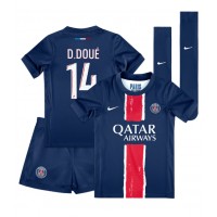 Camiseta Paris Saint-Germain Desire Doue #14 Primera Equipación para niños 2024-25 manga corta (+ pantalones cortos)